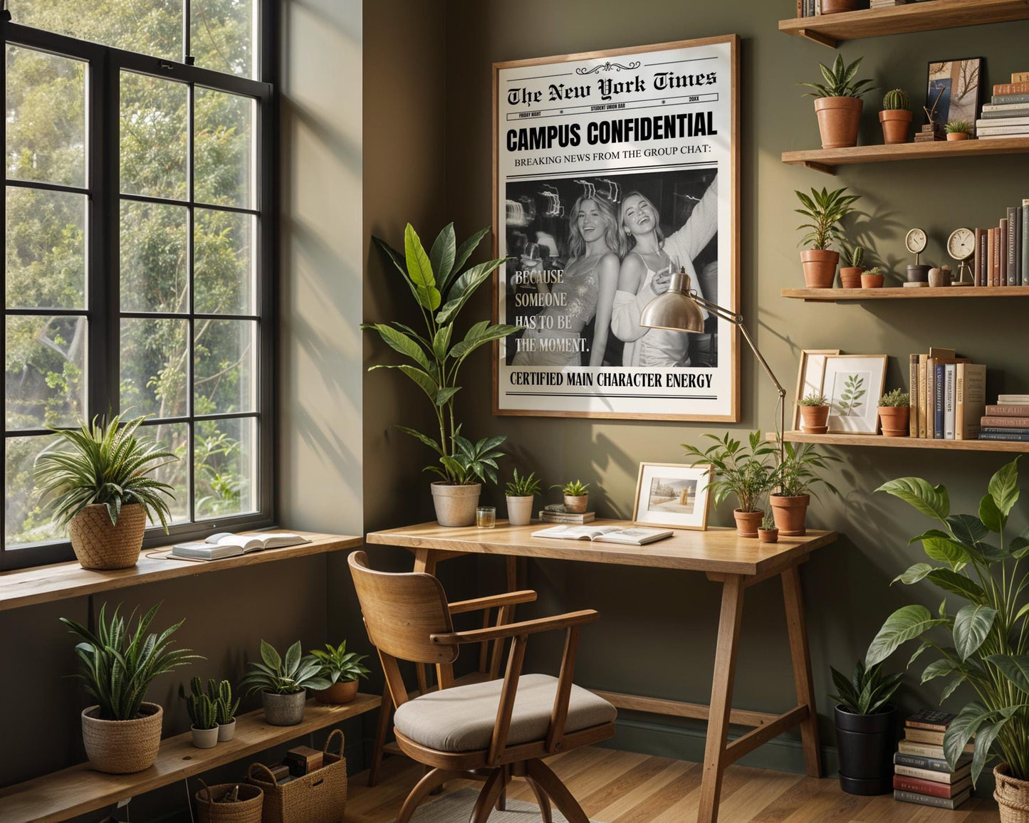 Custom Newspaper Print, Personalized College Dorm Wall Art, Best Friend Gift, Roommates Poster, Printed and Shipped Digital Download