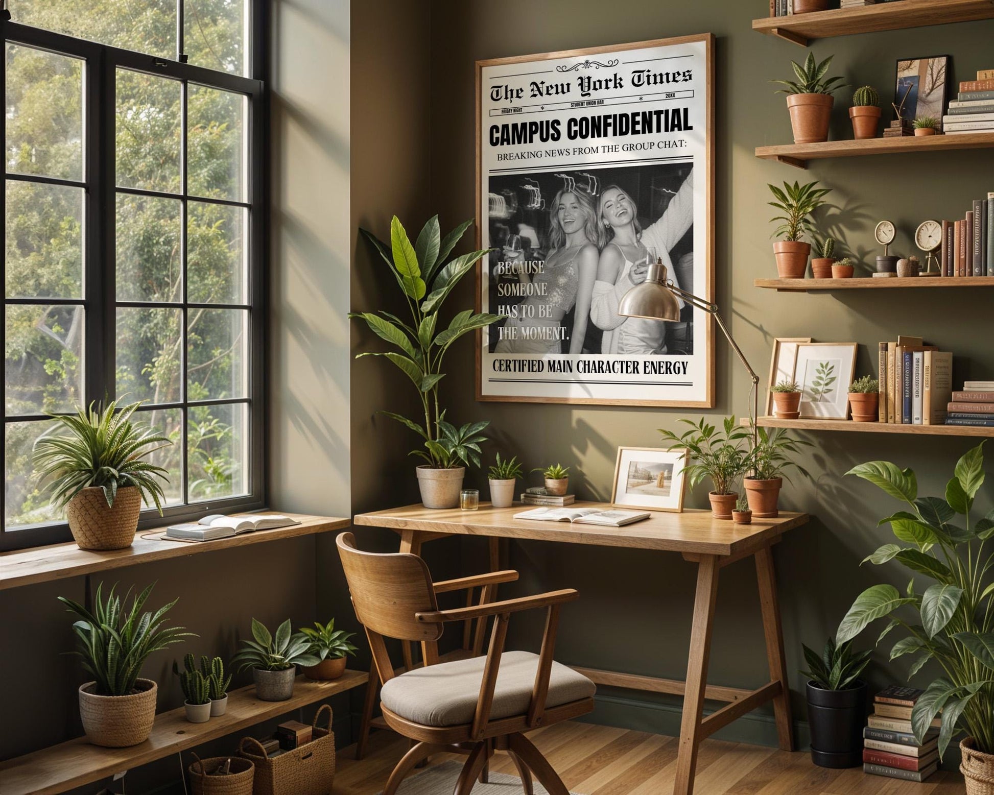 Custom Newspaper Print, Personalized College Dorm Wall Art, Best Friend Gift, Roommates Poster, Printed and Shipped Digital Download