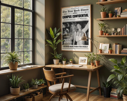 Custom Newspaper Print, Personalized College Dorm Wall Art, Best Friend Gift, Roommates Poster, Printed and Shipped Digital Download