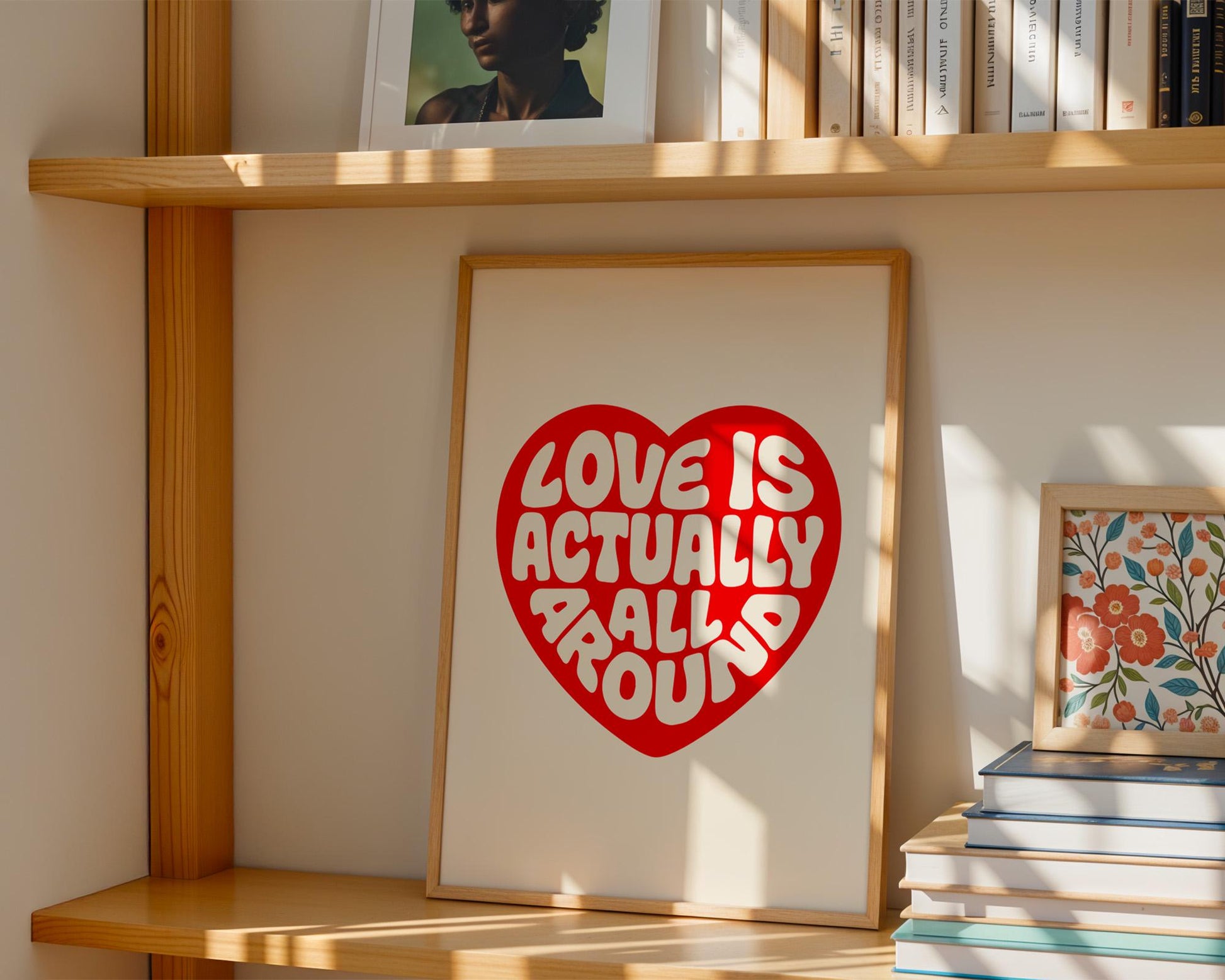 Love Actually is All Around Art Print, Trendy Wall Art, Vintage Quote Poster, Modern Home Decor for Bedroom and Living Room