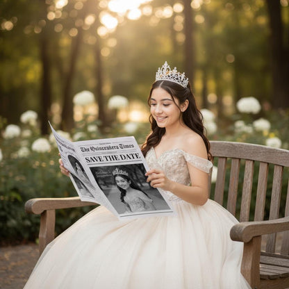 Quinceañera Newspaper Printed, Custom Editable Birthday Gift, Sweet 15 Party Decor, Unique Quince Invitation