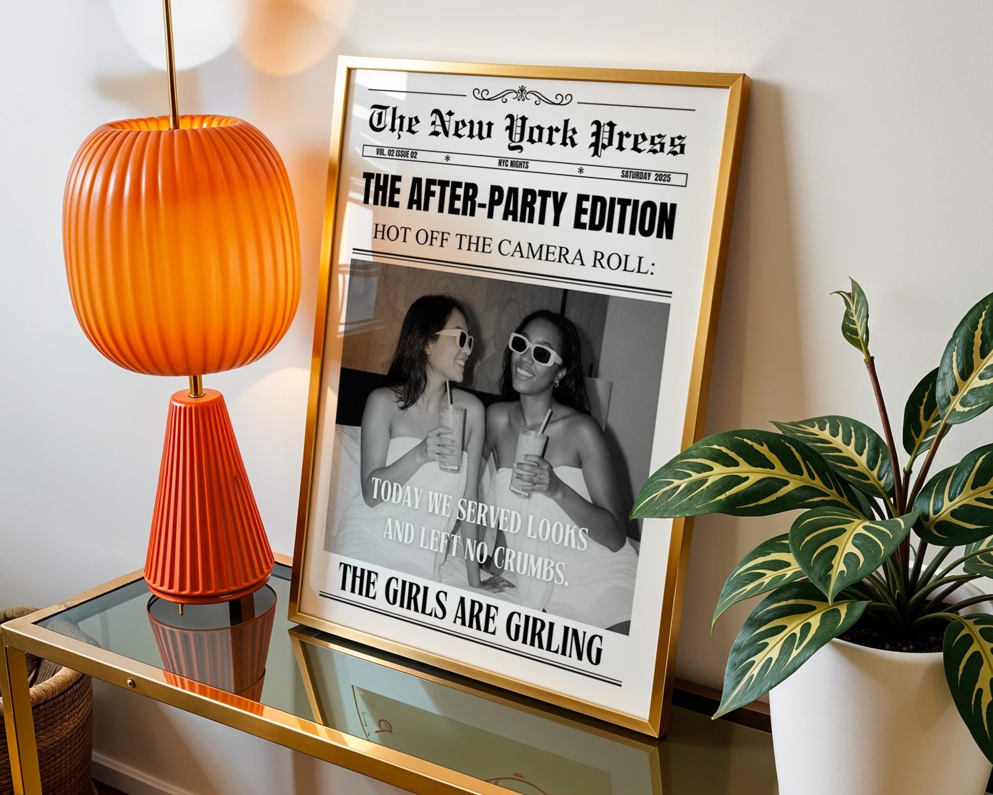 Personalized Newspaper Print, Custom College Dorm Wall Art, Roommates Gift, Printed & Shipped, Trendy Decor