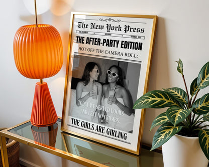 Personalized Newspaper Print, Custom College Dorm Wall Art, Roommates Gift, Printed & Shipped, Trendy Decor