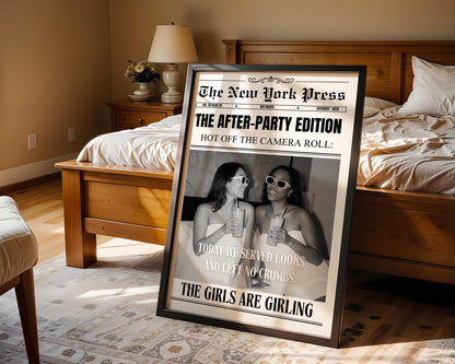 Personalized Newspaper Print, Custom College Dorm Wall Art, Roommates Gift, Printed & Shipped, Trendy Decor