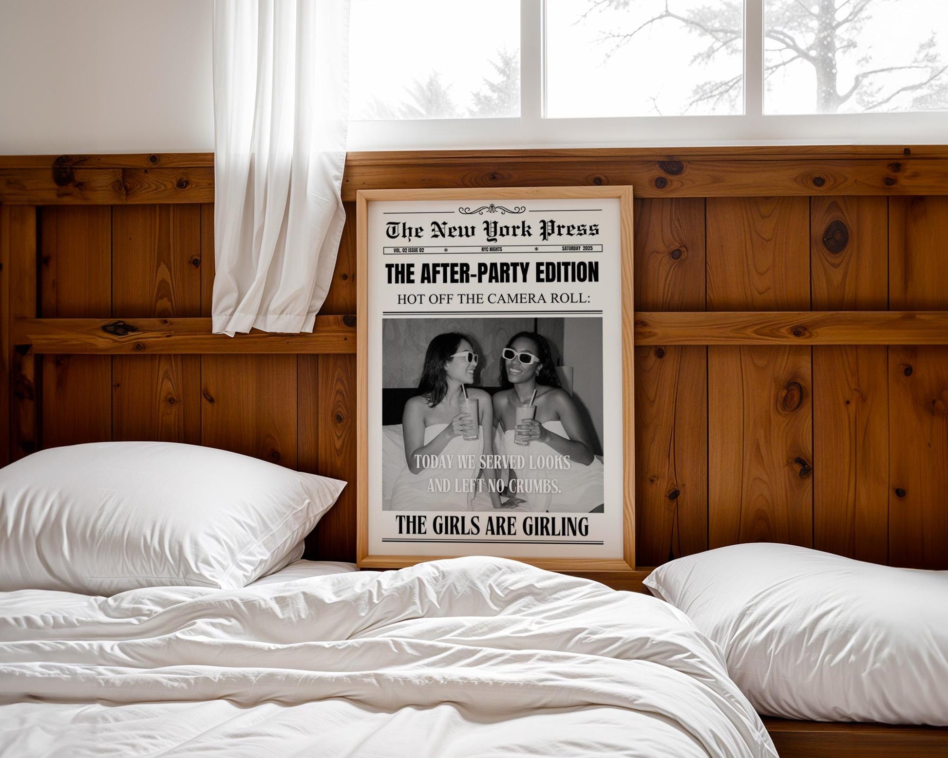 Personalized Newspaper Print, Custom College Dorm Wall Art, Roommates Gift, Printed & Shipped, Trendy Decor