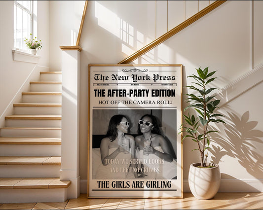 Personalized Newspaper Print, Custom College Dorm Wall Art, Roommates Gift, Printed & Shipped, Trendy Decor