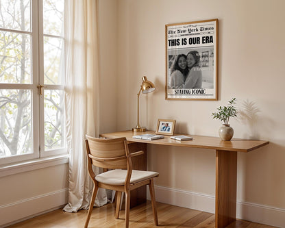 Custom Newspaper Print, Personalized Dorm Room Wall Art, Unique Gift for Roommates, Printed & Shipped, Trendy Decor