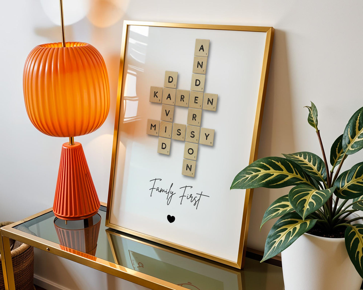 Custom Crossword, Family Name Print, Personalized Gift, Scrabble Name Print, Custom Letter Print, Crossword Poster, Unique Wedding Gift