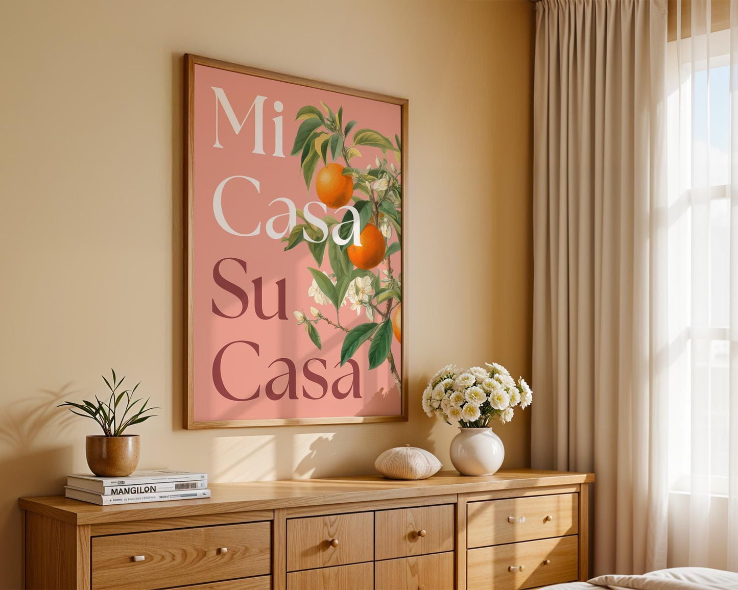 Mi Casa Su Casa Print, Retro Spanish Quote Wall Art, Printed, New Home Gift, Welcome Sign Decor