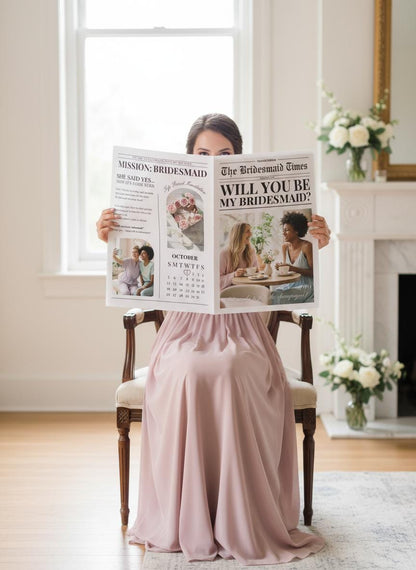 Bridesmaid Proposal Newspaper Printed, Custom Gifts for Will You Be My Bridesmaid, Unique Proposal, Printed and Shipped, Maid of Honour