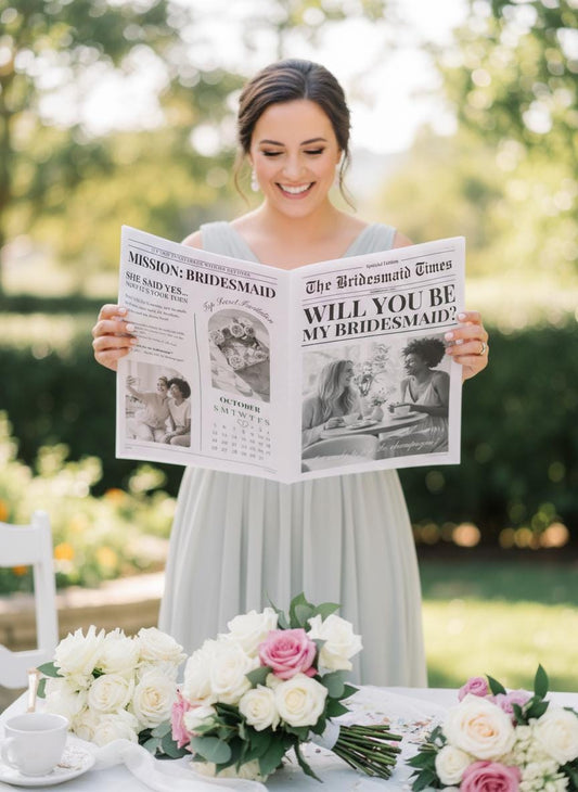 Bridesmaid Proposal Newspaper Printed, Custom Gifts for Will You Be My Bridesmaid, Unique Proposal, Printed and Shipped, Maid of Honour