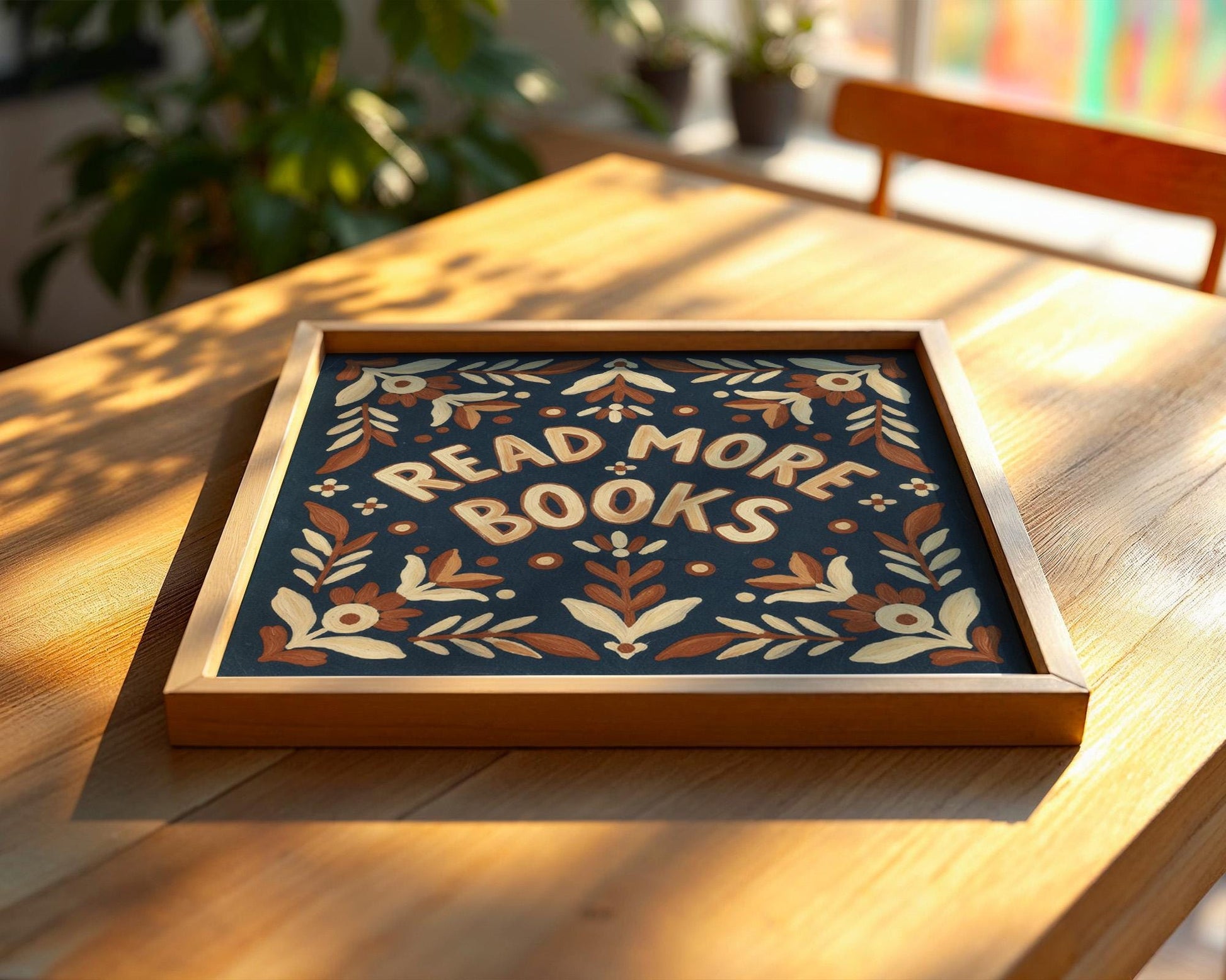 Read More Books Wall Art, Retro Book Lover Print, Vintage Reading Nook Decor, Digital Download for Home and Classroom