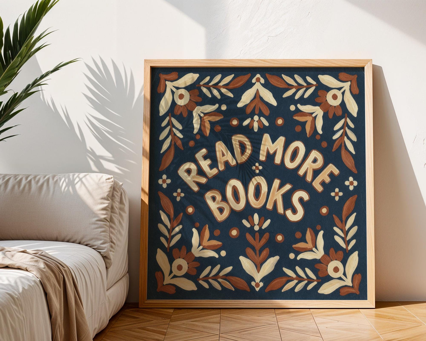 Read More Books Wall Art, Retro Book Lover Print, Vintage Reading Nook Decor, Digital Download for Home and Classroom