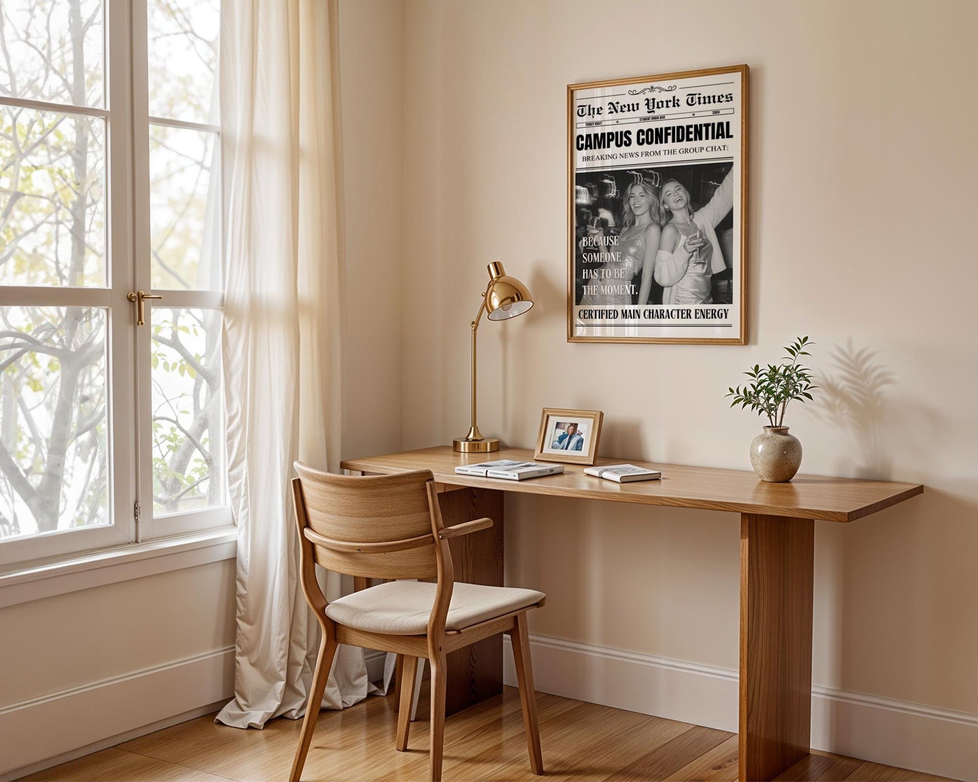 Custom Newspaper Print, Personalized College Dorm Wall Art, Best Friend Gift, Roommates Poster, Printed and Shipped Digital Download