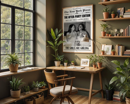 Personalized Newspaper Print, Custom College Dorm Wall Art, Roommates Gift, Printed & Shipped, Trendy Decor