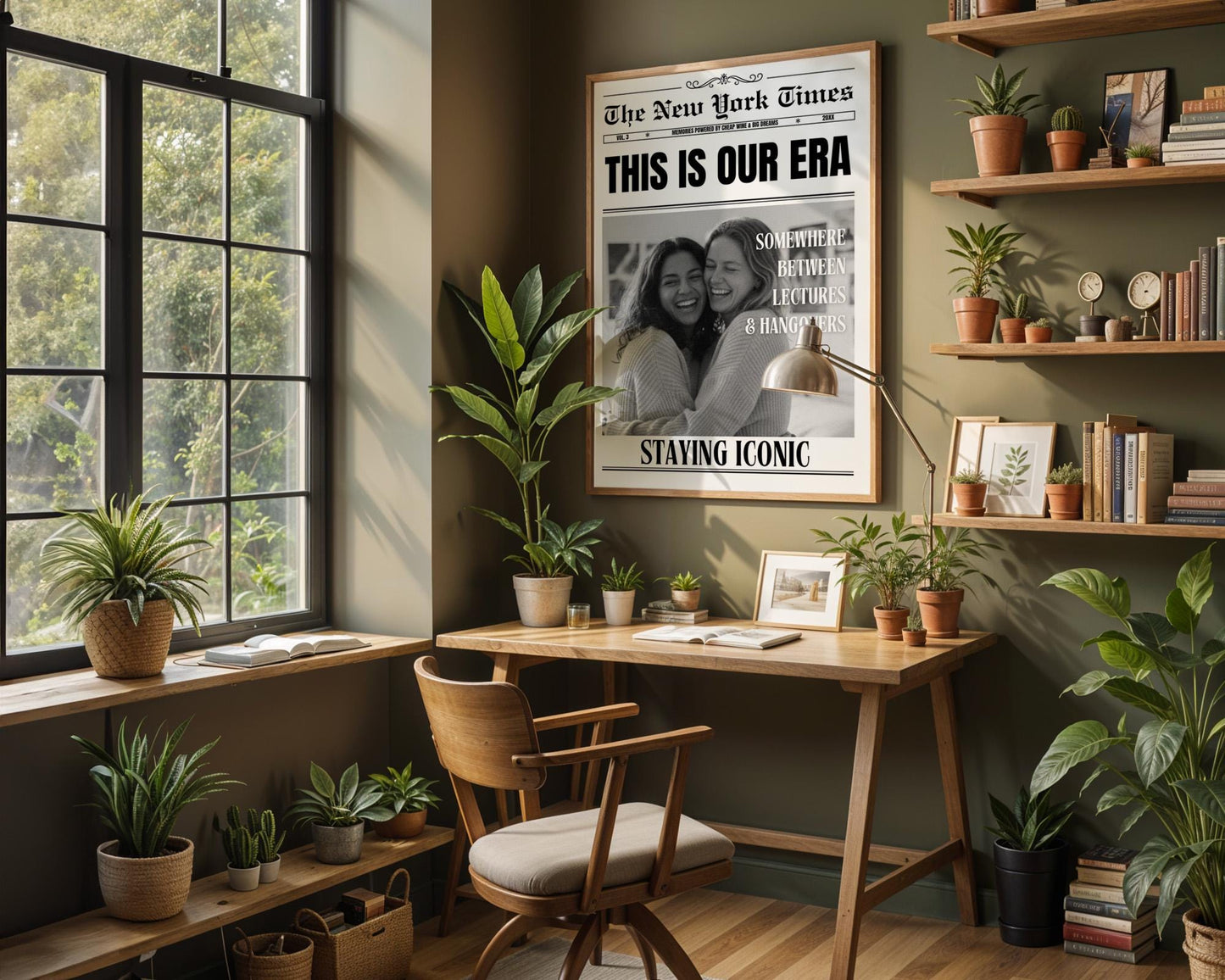 Custom Newspaper Print, Personalized Dorm Room Wall Art, Unique Gift for Roommates, Printed & Shipped, Trendy Decor