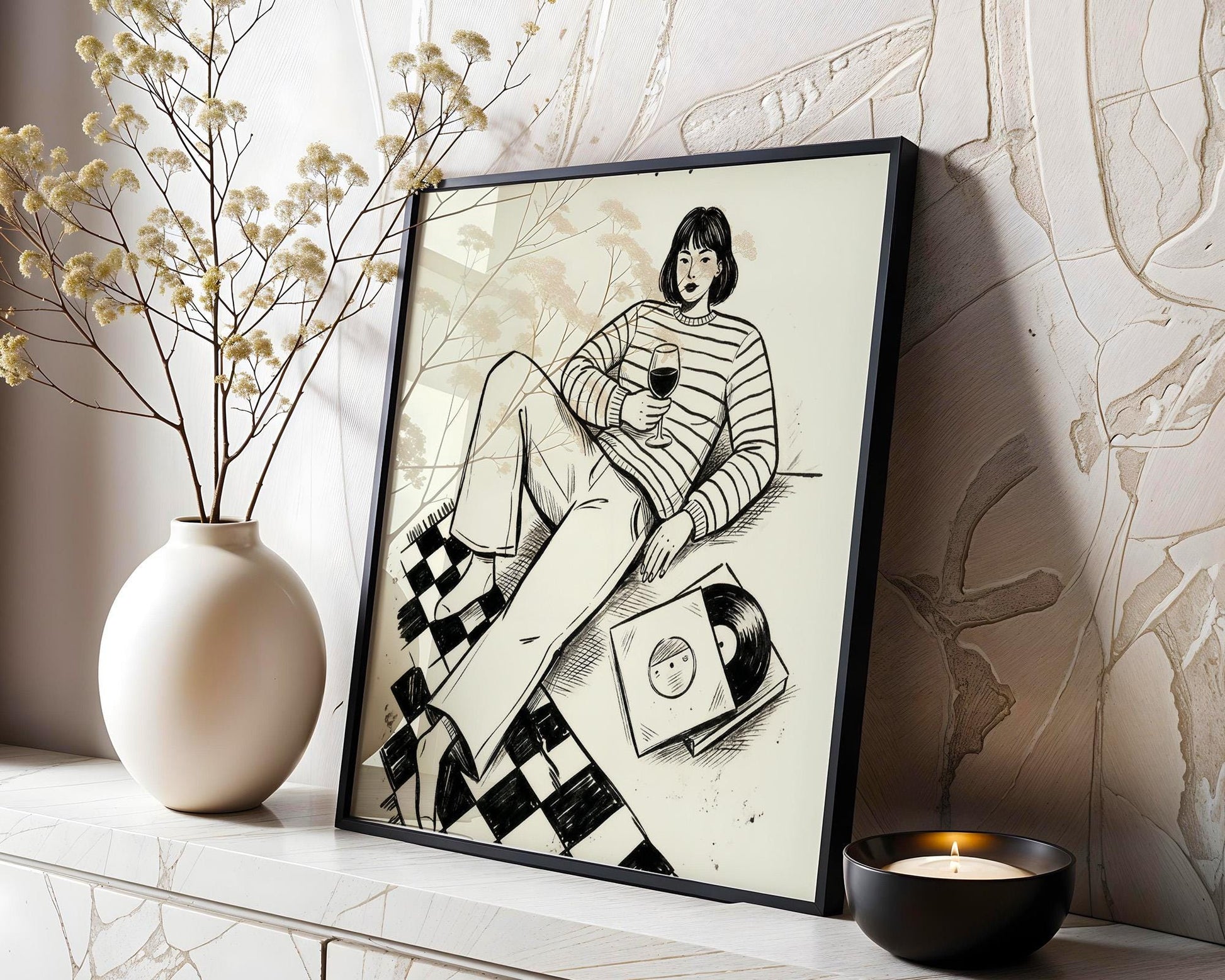 If It's Nice Play It Twice Wall Decor, Retro Vinyl Print, Funky Music Art, Vintage Aesthetic Home Design, Printed