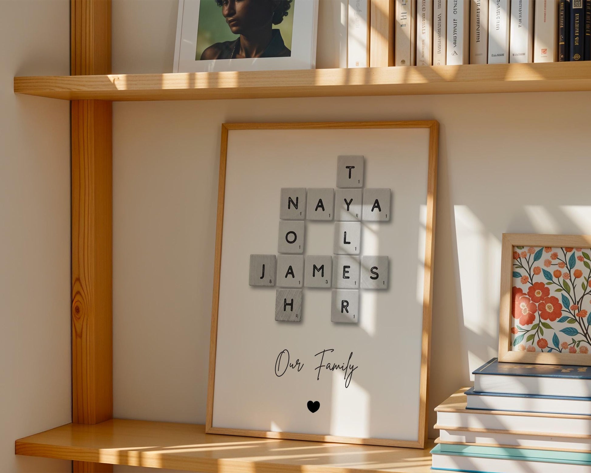 Custom Crossword, Family Name Print, Personalized Gift, Scrabble Name Print, Custom Letter Print, Crossword Poster, Unique Wedding Gift