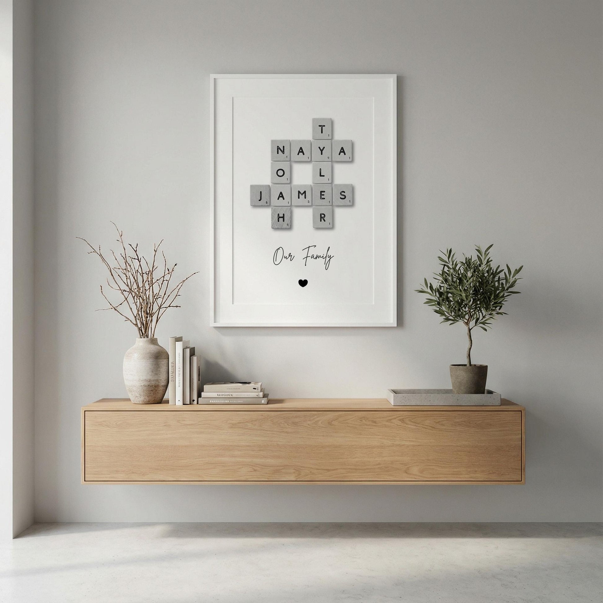 Custom Crossword, Family Name Print, Personalized Gift, Scrabble Name Print, Custom Letter Print, Crossword Poster, Unique Wedding Gift