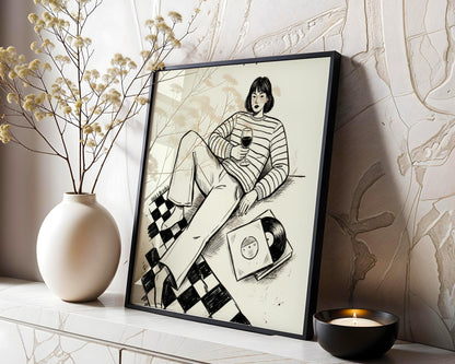 If It's Nice Play It Twice Wall Decor, Retro Vinyl Print, Funky Music Art, Vintage Aesthetic Home Design, Digital Download