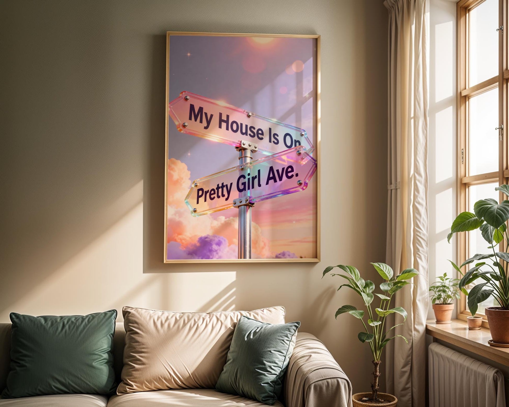 Y2K Pretty Girl Avenue Poster Digital Download, Pink Aesthetic Wall Art, Cute Typography Bedroom Wall Decor, Minimalist Dorm Room Print,