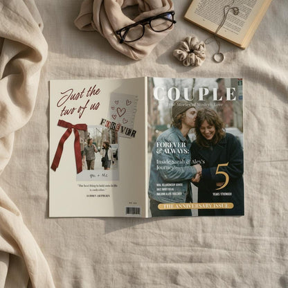 Couple Magazine Printed and Shipped, Custom Anniversary Gift, Personalized Valentine's Keepsake
