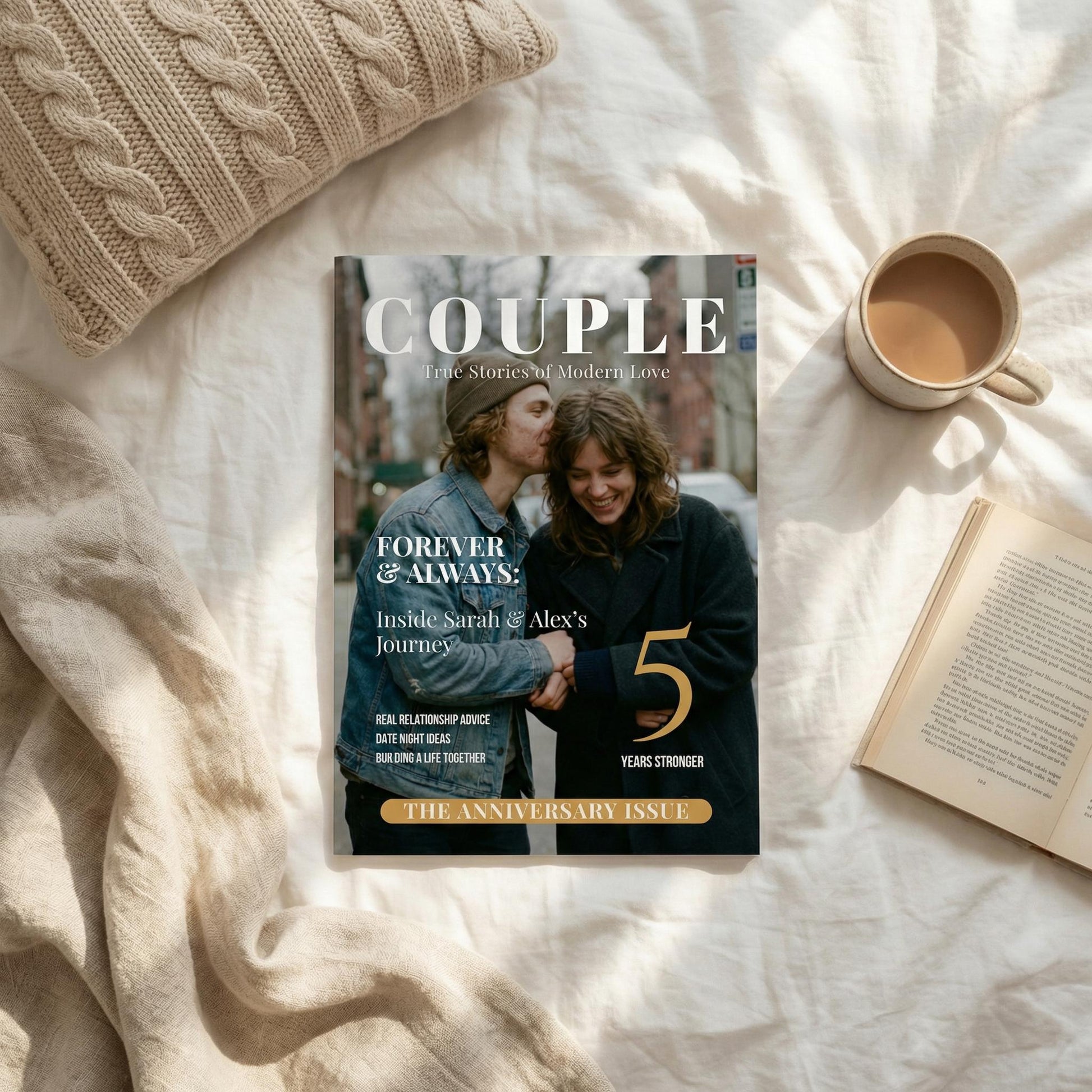 Couple Magazine Printed and Shipped, Custom Anniversary Gift, Personalized Valentine's Keepsake