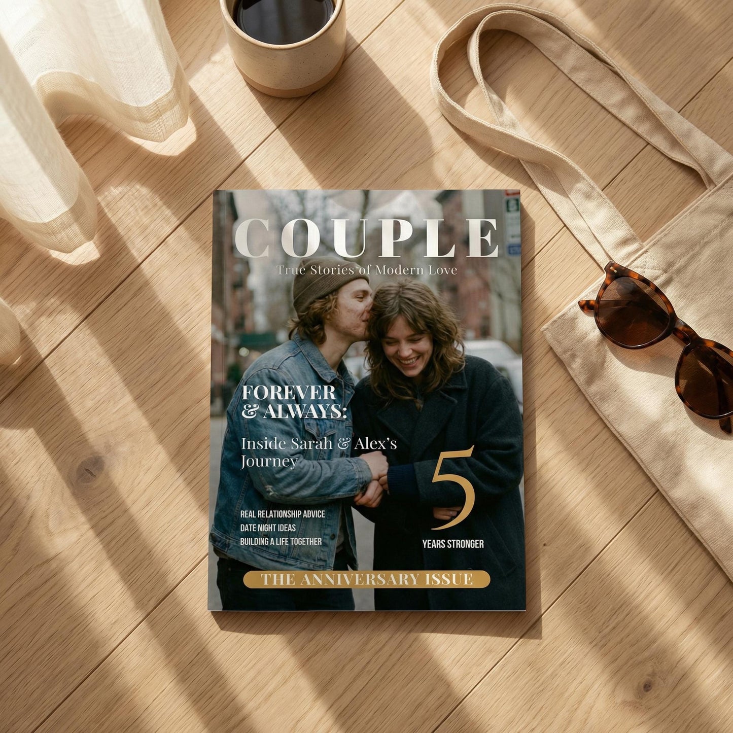Couple Magazine Printed and Shipped, Custom Anniversary Gift, Personalized Valentine's Keepsake