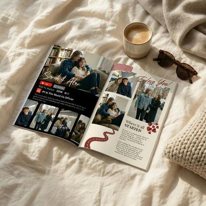 Couple Magazine Printed and Shipped, Custom Anniversary Gift, Personalized Valentine's Keepsake