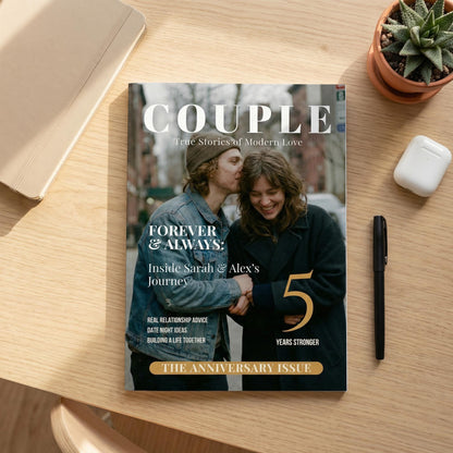 Couple Magazine Printed and Shipped, Custom Anniversary Gift, Personalized Valentine's Keepsake
