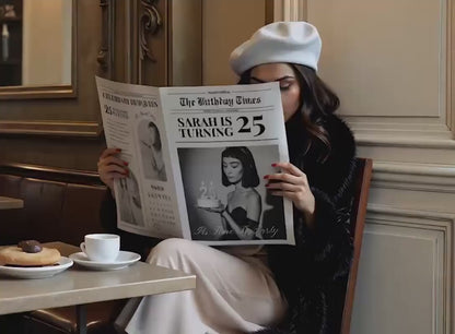 Custom Printed And Shipped Newspaper,  Birthday Invitations Newspaper, Baby Announcement Large Newspaper Editable