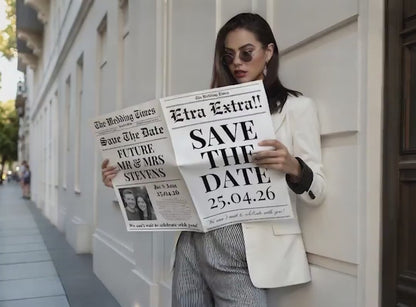 Custom Printed And Shipped Wedding Newspaper Bulk, Invitations, Save The Date, Engagement Announcement, Large Newspaper Editable