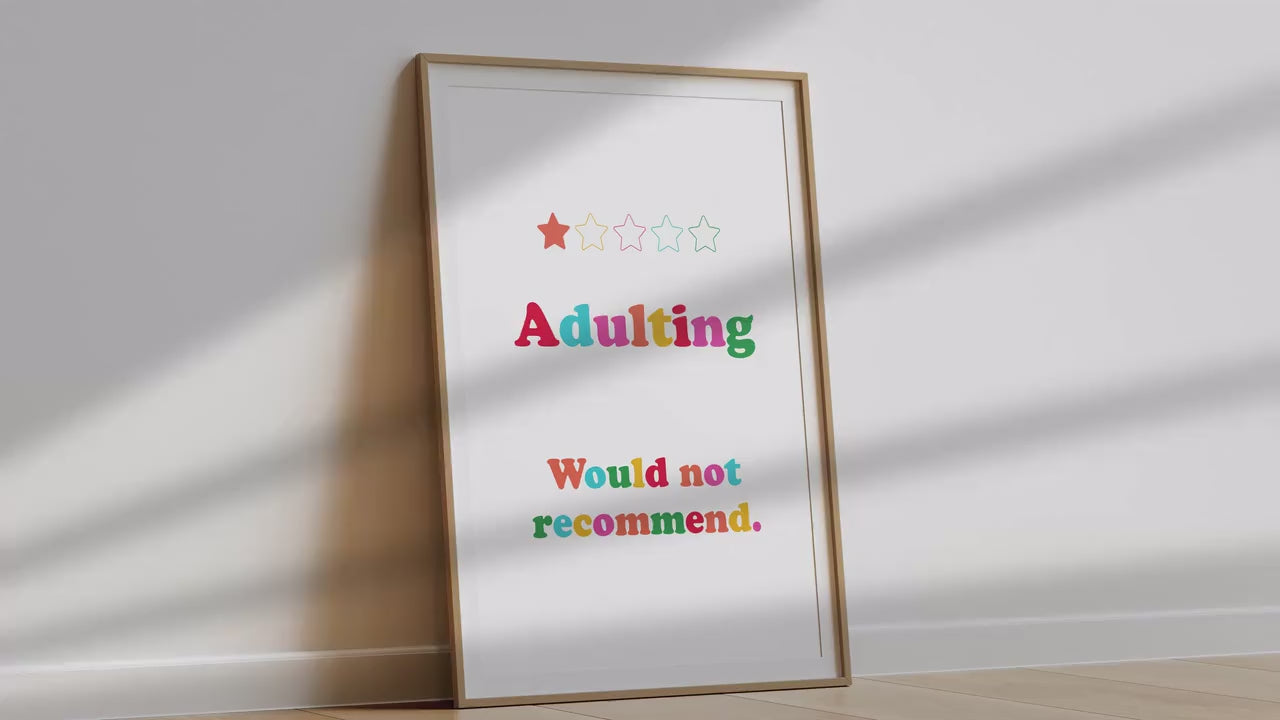 Adulting 1 Star Review Poster