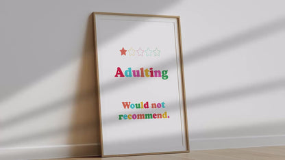 Adulting 1 Star Review Poster