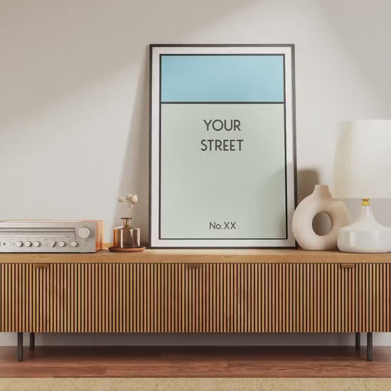 Customized Monopoly Board Game Art Print - Personalize with Your Street Name and Number for Unique Home Decor or Thoughtful Gift