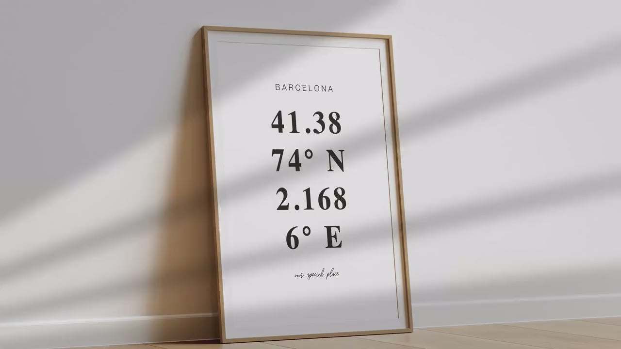 Custom Location Coordinates Print, City Prints, Custom Location Print, Latitude Longitude, Wedding Gift, Personalised Gift for Couple