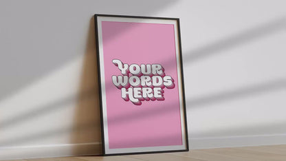 Personalised Quote Art | Custom Wall Print | Bespoke Typography Decor | Your Text In 3d