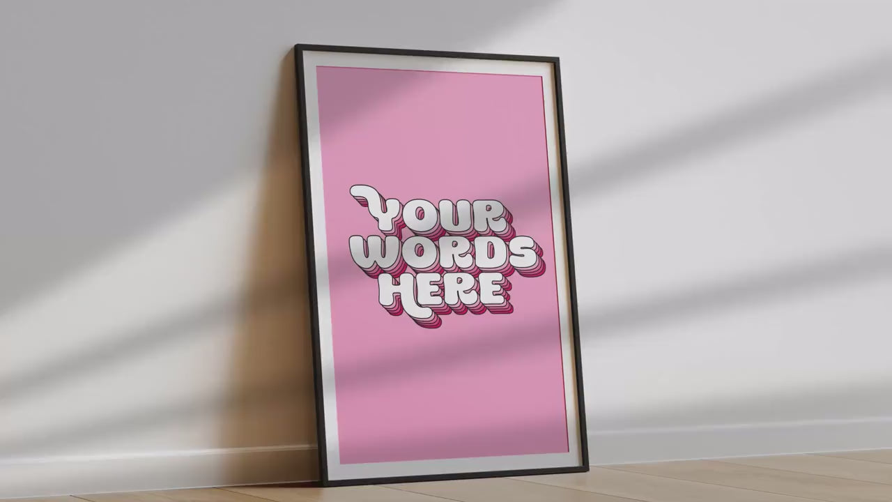 Personalised Quote Art | Custom Wall Print | Bespoke Typography Decor | Your Text In 3d