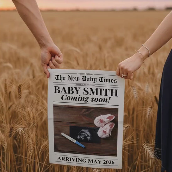 Custom Printed And Shipped Newspaper, Gender Reveal, Baby Announcement Large Newspaper Editable
